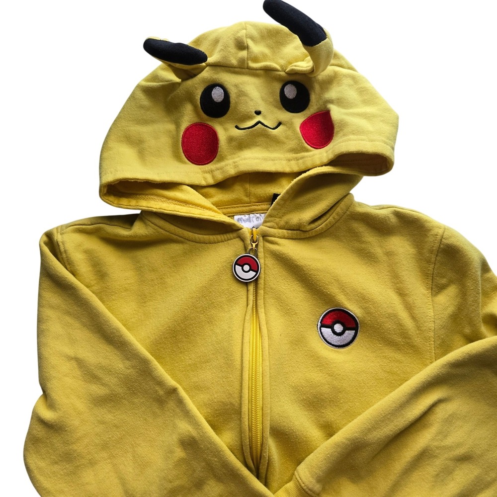 Nintendo Pokemon Pikachu Boys Small Yellow Full Zip Character Hoodie with Ears